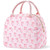 Cunno Insulated Lunch Bag, Pink Bow Nylon Solid Color