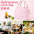 Cunno Insulated Lunch Bag, Pink Bow Nylon Solid Color