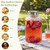 1 Gallon Circular Glass Pitcher with Lid, Round Teapot with a Handle and Raised Floral Pattern, Lid, Heat Resistant Material, Ideal for Refrigerator Storage of Iced Tea, Coffee, Juice