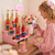 RAWILL Pink Wooden Syrup Bottle Organizer 3 Tier Countertop Rack