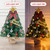 DEVONWIDE Prelit Mini Christmas Tree Tabletop with LED Lights, 2ft Artificial Xmas Tree with Treetop Star and Hanging Ornaments Small Christmas Trees Decoration for Home Cafe Office Desk, Green