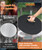 Ardier 22" Wooden-Handle Fire Pit Lid for Pits up to 20", Round Metal Bonfire Pit Burner Pan Cover, Smokeless Fire Pit Cover for Fire Tables, All-Weather Resistance Outdoor Firepit Accessory