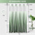 TWLSNCD Extra Long No Hook Shower Curtain and Liner Set, Ombre Green Striped Shower Curtains with Snap in Fabric Liner, Hotel Ringless Waterproof Washable with See Through Top Window, 71" x 84"