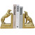 Iemegumi Dog Book Ends for Shelves - Gold Bookends for Heavy Books - Creative Resin Animal Stopper to Decorative Vintage Home Bookshelf Table Office Desk, Figurine Decor Gifts for Book Lover