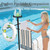 63 Inch Pool Towel Rack Outdoor with Built-in Tray and Wheels
