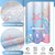 TWLSNCD No Hook Shower Curtain with Liner, Coastal,Blue Pink,71x74
