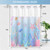 TWLSNCD No Hook Shower Curtain with Liner, Coastal,Blue Pink,71x74