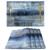 Blue and Gray Placemats Washable, Linen Rectangular Place Mats Set of 4, Dining Table Decor for Living Room, Kitchen, Farmhouse and Outdoor (Blue Gray, 12x18 Inch)