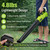 Battery Powered Leaf Blower Cordless with 2x4Ah Battery and Charger, 530CFM