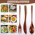 Geiserailie 24 Pcs Wooden Utensils for Eating Wooden Spoon Fork Knife Set