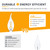 TOKCON 12V E12 LED Candelabra Light Bulbs - Soft Warm 2700K 2W (Only for 12 Volt DC/AC)- Small Candle Base - 25W Equivalent Low Voltage Flame Tip LED Bulb for RV, Backyard Shed - 4 Pack