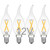 TOKCON 12V E12 LED Candelabra Light Bulbs - Soft Warm 2700K 2W (Only for 12 Volt DC/AC)- Small Candle Base - 25W Equivalent Low Voltage Flame Tip LED Bulb for RV, Backyard Shed - 4 Pack