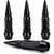 MEAJOO 4PCS Spiked Style Tire Valve Stem Caps, Universal Aluminium Alloy Dustproof Tire Valve Stem Covers for Cars, SUV, Trucks, Bikes, Motorcycles, Bicycles(60MM & Black)