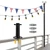 String Light Poles, 12.6 FT Light Poles for Outside Patio, Outdoor Deck Lighting Poles with Brackets for Fence and Base for Wood Concrete Mount, Heavy Duty Metal Stand Hanging Garden Party Decoration