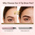 Micro-Fork Eyebrow Pencil for Sparse & Thin Brows, 4-Tip Eyebrow Pen for Natural Hair-Like Strokes, Smudge-Proof Makeup Tool for Defined Brows (02# Brown)