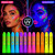 12 Pack UV Neon Face & Body Paint Sticks, Vibrant Black Light Reactive Colors for Halloween, Rave Parties, Festivals, Cosplay Makeup & Body Art, Easy Apply Washable Formula(12color stick)