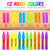 12 Pack UV Neon Face & Body Paint Sticks, Vibrant Black Light Reactive Colors for Halloween, Rave Parties, Festivals, Cosplay Makeup & Body Art, Easy Apply Washable Formula(12color stick)