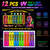 12 Pack UV Neon Face & Body Paint Sticks, Vibrant Black Light Reactive Colors for Halloween, Rave Parties, Festivals, Cosplay Makeup & Body Art, Easy Apply Washable Formula(12color stick)