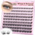 Natural Lash Clusters Short 8-12mm Wispy Eyelash Clusters Natural Clusters Eyelash Extensions C Curl Individual Lashes with Invisible Clear Band DIY at Home by zenotti