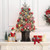 2 Pcs 3ft Prelit Artificial Christmas Tree with Lights, Snow Flocked Xmas Tree with LED Pre-lit, Small 3 ft Potted Christmas Tree with 78 Warm White Lights & Vintage Pot Base, Xmas Decoration Set of 2