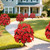 Caxchiling Outdoor Artificial Poinsettia Topiary with Ground Spike