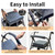 Walker Seat Cushion for Seniors, Memory Foam Rollator Seat and Backrest Pad, Washable Walker Chair Cushion with Secure Straps,Gray Crystal Velvet