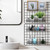 PercyEffie 4 Pcs Black Metal Grid Wall Baskets with Hooks, Hanging Wire Storage Organizer Shelf for Kitchen Bathroom Office, 15.75 x 3.94 x 1.97 Inch