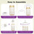 Straw Cup Conversion Kit for Pigeon Bottles，Glass Baby Bottle Transition Kit with Weighted Straw, Soft Straw Nipples & Easy-Grip Handle, 8m+, 4-Pack