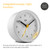 Braun Classic Analogue Alarm Clock with Snooze and Light, Quiet Quartz Movement, Crescendo Beep Alarm in White, model BC12W.