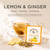 Brodies Lemon & Ginger Tag and Envelope - 6 Tea Boxes of 20 Tea Bags each (120 Tea Bags) - Revitalising infusion based on lemon and ginger. Caffeine Free