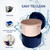 DIDATOOL Denture Cup, Denture Bath, Denture Cups for Soaking Dentures, Denture Case with Lid, Denture Bath with Rinsing Basket, Easy to Carry and Clean Retainer Case Denture Cleaning kit (Navy Blue)