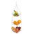 KitchenCraft Hanging Vegetable Rack, Metal, Set of 3 Kitchen Storage Baskets with Chain and Hook, Silver, 8cm x 25cm