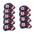 Leather Golf Club Iron Head Covers 9 Piece Set Headcover Protector Stars and Stripes
