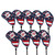 Leather Golf Club Iron Head Covers 9 Piece Set Headcover Protector Stars and Stripes