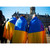 SYII Ukraine Flag 5x8 FT, 210D Nylon Ukrainian Flags with Brass Grommets Double Sided Banner, Outdoor Heavy Duty Ukranian Flag Vivid Color