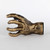 GUITARGRIP Hand Shaped Guitar Hanger for Electric, Bass, Banjo, Ukelele - Artisan Guitar Wall Mount - Durable Guitar Hooks for Wall Male Model, Gold Antique Finish, Left Grip