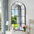 Black Arched Mirror, 30x60 inch Window Pane Mirrors for Wall Decor, Arch Window Mirror, Wall Mounted Mirror, Black Frame Arched Mirrors for Living Room Bedroom Entryway, Hanging or Leaning Against