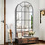 Black Arched Mirror, 30x60 inch Window Pane Mirrors for Wall Decor, Arch Window Mirror, Wall Mounted Mirror, Black Frame Arched Mirrors for Living Room Bedroom Entryway, Hanging or Leaning Against