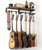 Keebofly Multiple Guitar Wall Mount Hangers with 6-Detachable Hooks & Rustic Shelf - Universal Fit for Acoustic, Electric, Bass Guitars & Ukulele (Brown)