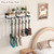Keebofly Multiple Guitar Wall Mount Hangers with 6-Detachable Hooks & Rustic Shelf - Universal Fit for Acoustic, Electric, Bass Guitars & Ukulele (Brown)