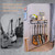 Keebofly Multiple Guitar Wall Mount Hangers with 6-Detachable Hooks & Rustic Shelf - Universal Fit for Acoustic, Electric, Bass Guitars & Ukulele (Brown)