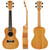 EASTROCK Concert Ukulele 23 inch Mahogany Beginners Kit