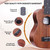 ADM Ukulele Beginner Kit Mahogany Hawaiian Wood Ukelele Bundle Ukalalee Set with Uke Free Starter Lessons for kids Students and Adults, Yellow Brown (Khaki, 21 inch)