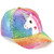WAWSAM Girls Baseball Cap Kids Hat Unicorn Sequin Baseball Cap Adjustable Toddler Girls Hat Sparkly Summer Sun Hat for Girls Age 3-8 (UK, Age, 4 Years, 8 Years, Sequin Purple & Green)