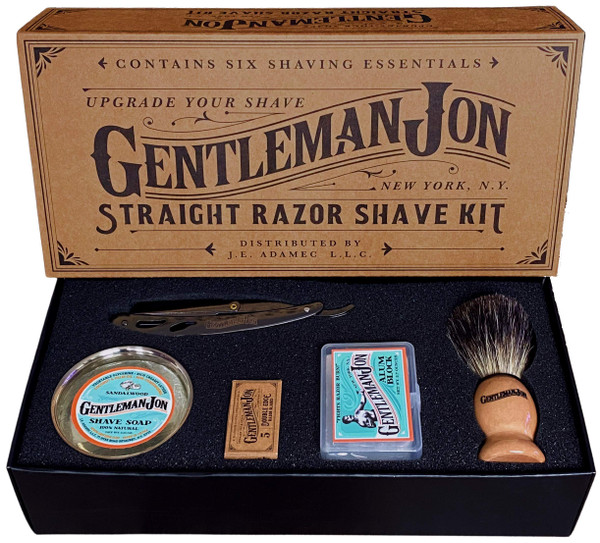 Gentleman Jon Straight Razor Shaving Kit - Wet Shave Grooming Set for Men