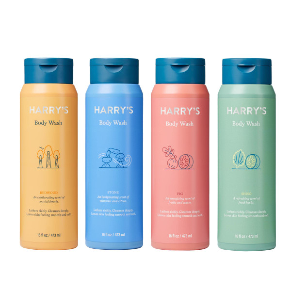 Harry's Men's Body Wash - Body Wash for Men - Variety Pack - 16 Fl oz , Pack of 4 (Packaging May Vary)