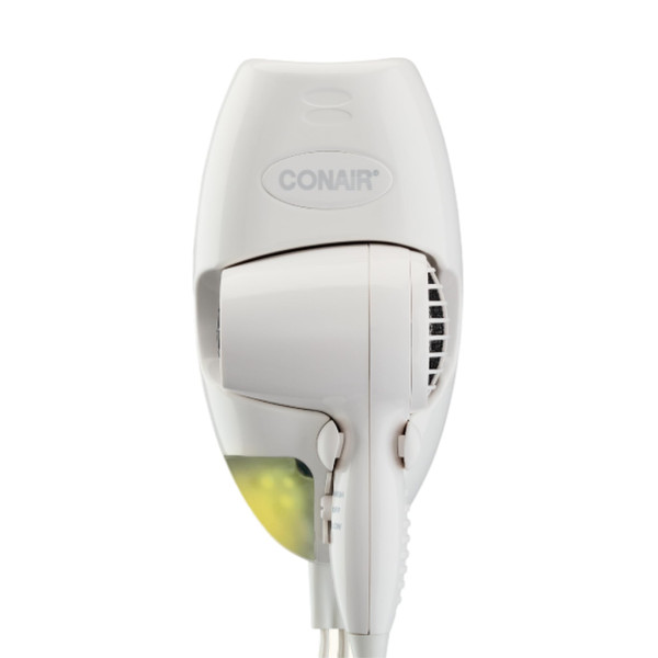 Conair Wall Mount Hair Dryer, Built-In LED Night Light, 1600W, White