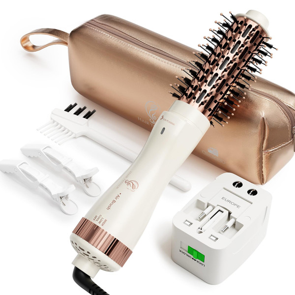 1.5 Inch Barrel Dual Voltage Round Brush Blow Dryer for Should Length Hair