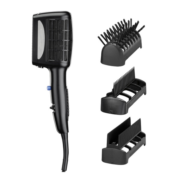 INFINITI PRO CONAIR 3-in-1 Styling Hair Dryer, 1875W Blow Dryer with 3 Styling Attachments to Detangle, Straighten, and Volumize, Tourmaline Ceramic Coating and Ionic Conditioning, Black