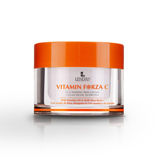 Lendan - Vitamin C Cream - Vitamin Forza C - 50 ml - With Rosehip Oil and Shea Butter - Nourishing Facial Cream - Improves Skin Flexibility and Firmness